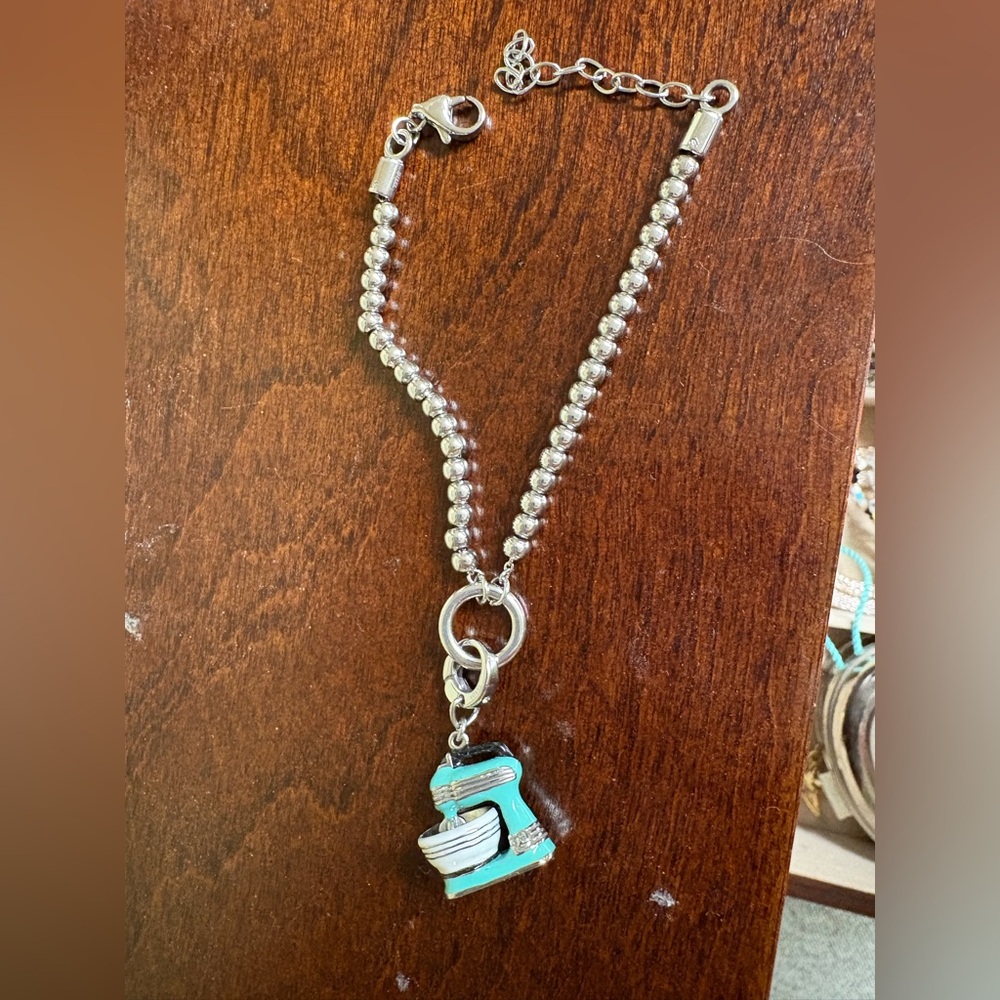 Fossil Silver and Blue Mixer Pendant Necklace